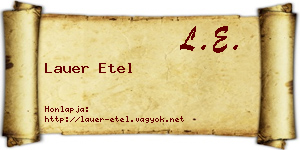 Lauer Etel névjegykártya